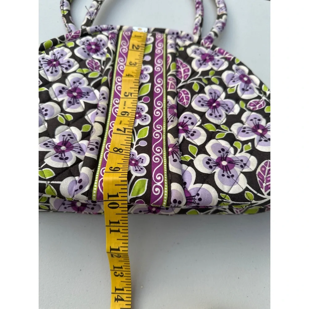 Vera Bradley Java Blue Floral Quilted Kiss Lock Frame Bag Satchel Purse‎ Brown
